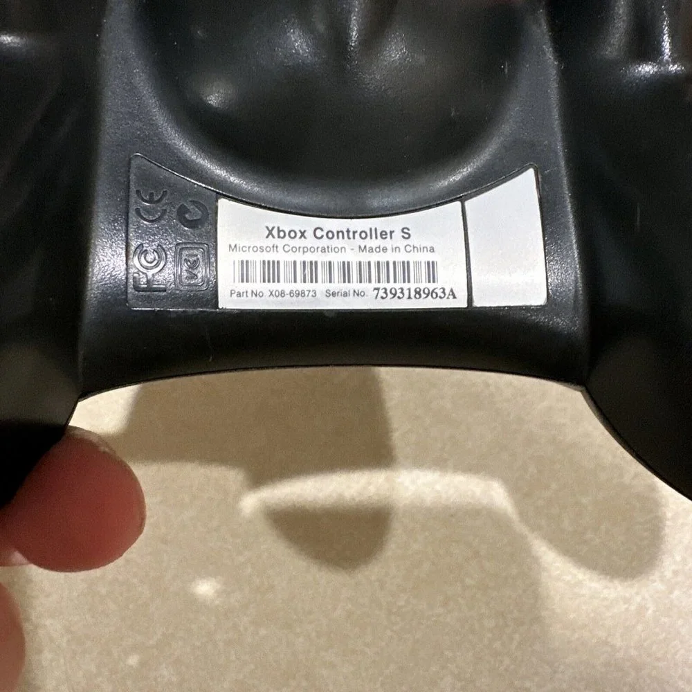 Original Microsoft Xbox S OEM Black Wired Controller - Tested & Working